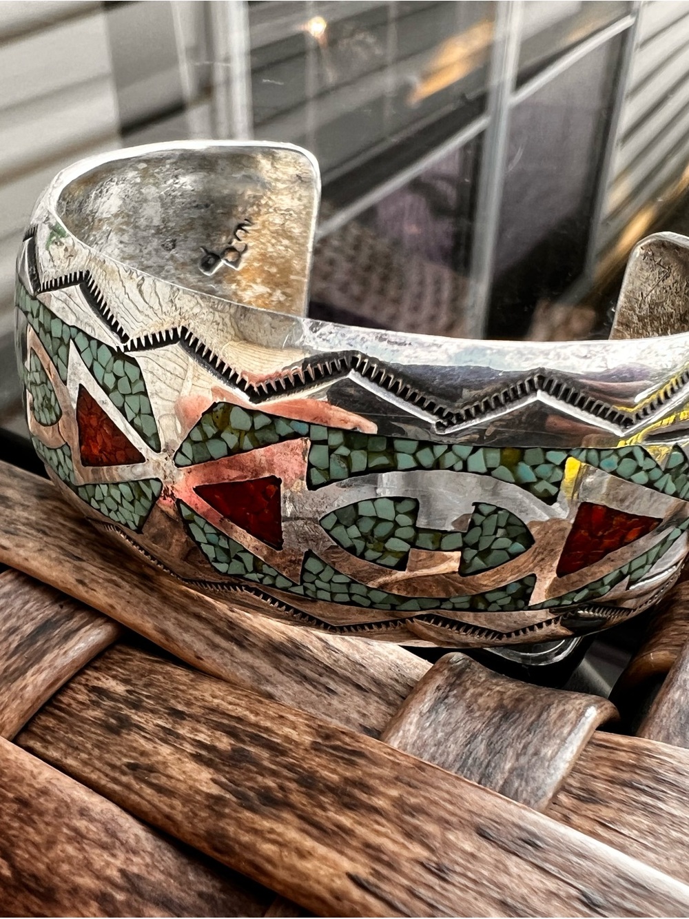 Vintage Navajo sterling silver cuff bracelet